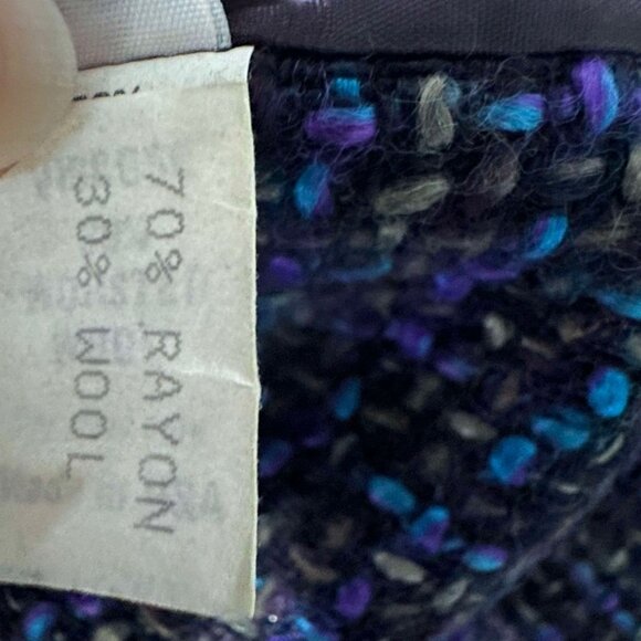 Talbots EUC women's 10 blue, purple,black 4 button closure fully lined blazer - Picture 6 of 6